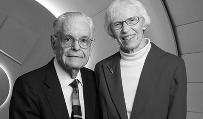 Joan Countryman Suit with her husband with research equipment